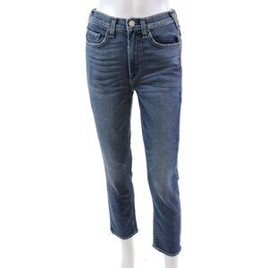 McGuire Womens Cotton Medium Washed Buttoned Straight Jeans Blue Size EUR 25